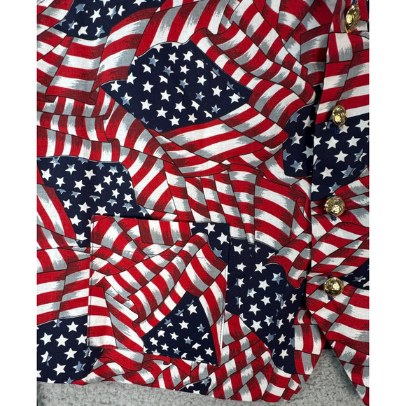 American Flag Patriotic Vest Mens Handmade Gold Buttons - Picture 6 of 10